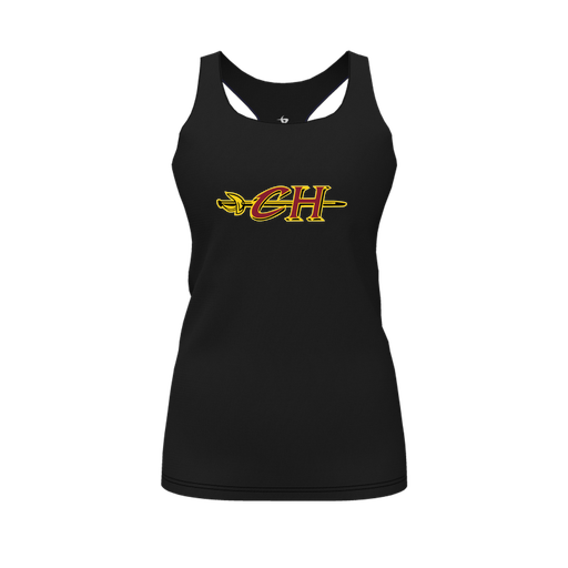 [FT0TRBBK-FYS-LOGO1] Decker Racerback Tank Top (Female Youth S, Black, Logo 1)