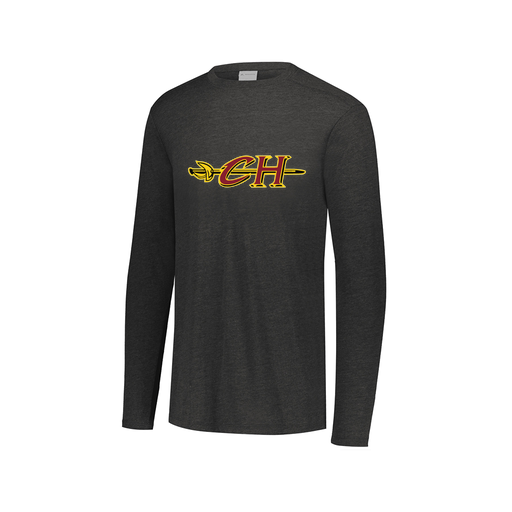 [FTLCUBBK-AXS-LOGO1] Decker Men's Tri-Blend T-Shirt - Long Sleeve (Adult XS, Black, Logo 1)